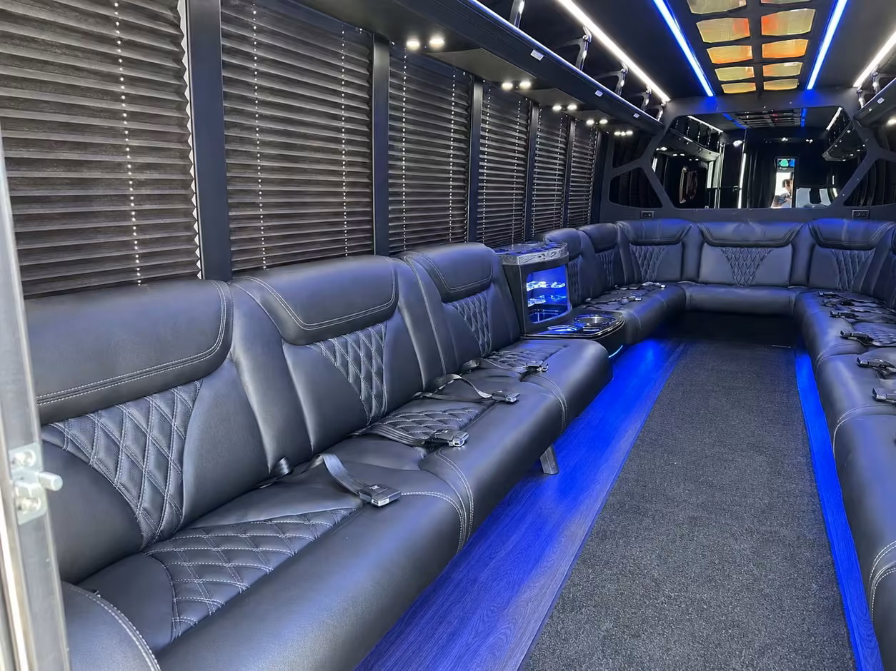25 passenger party bus inside