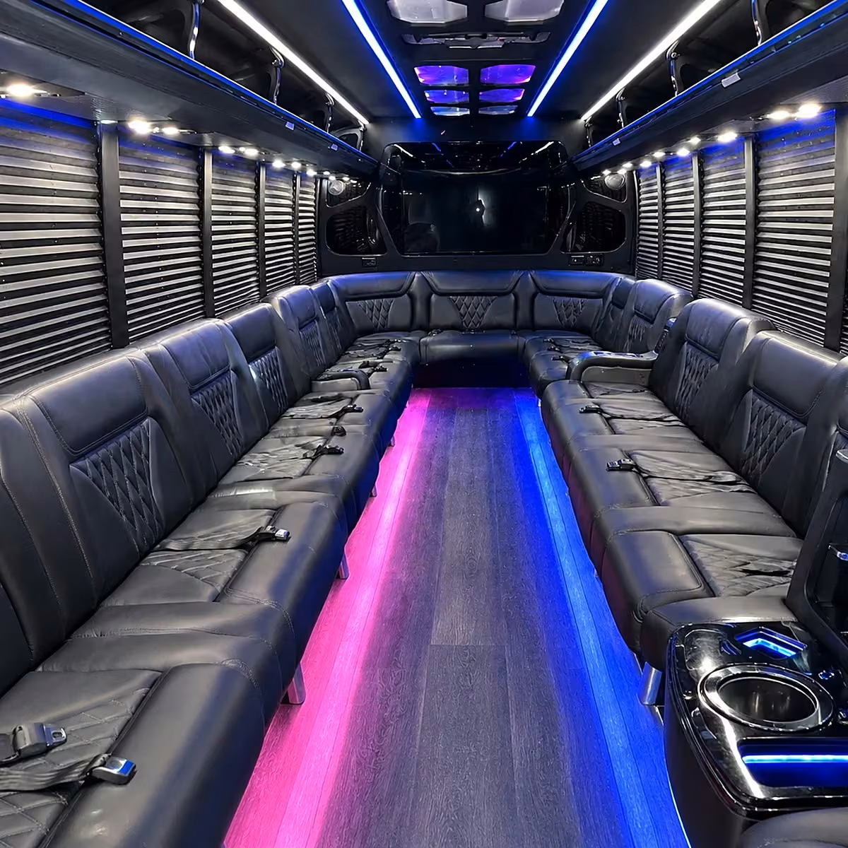 30 passenger party bus interior