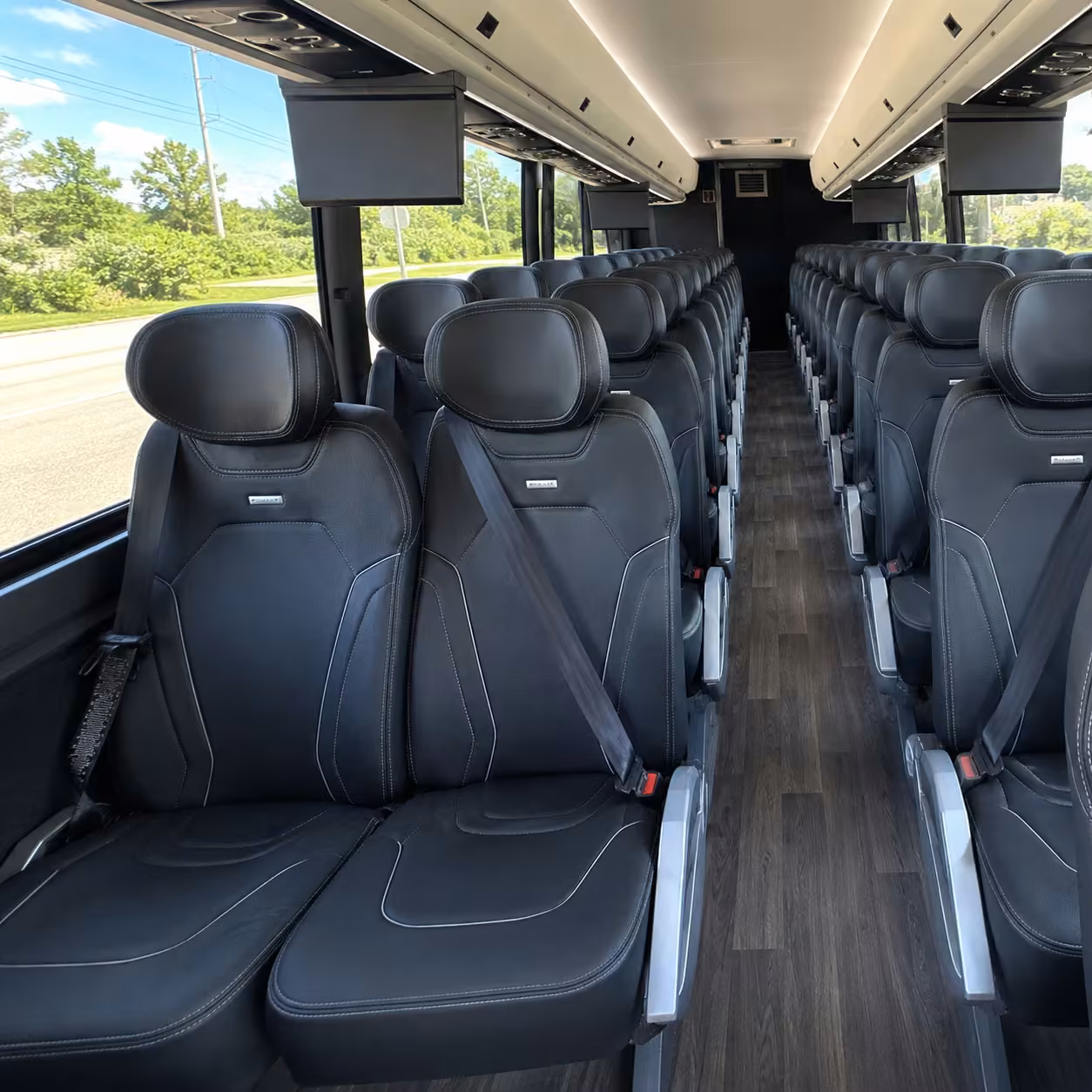 40 56 passenger charter bus inside