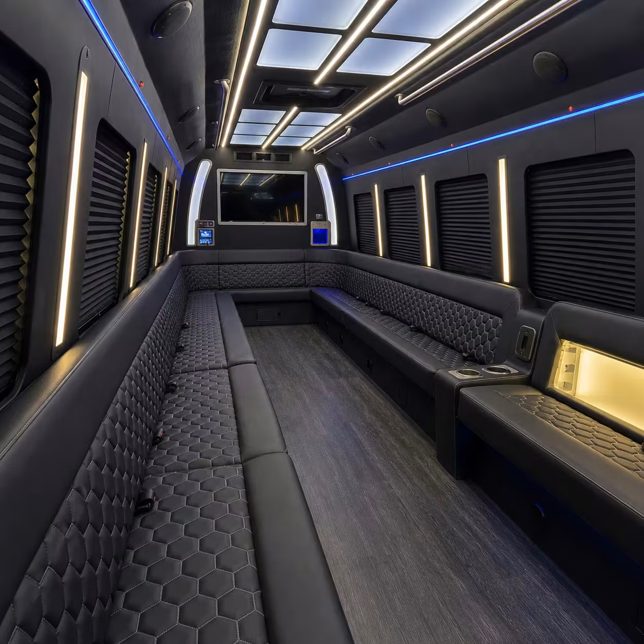 40 passenger party bus inside