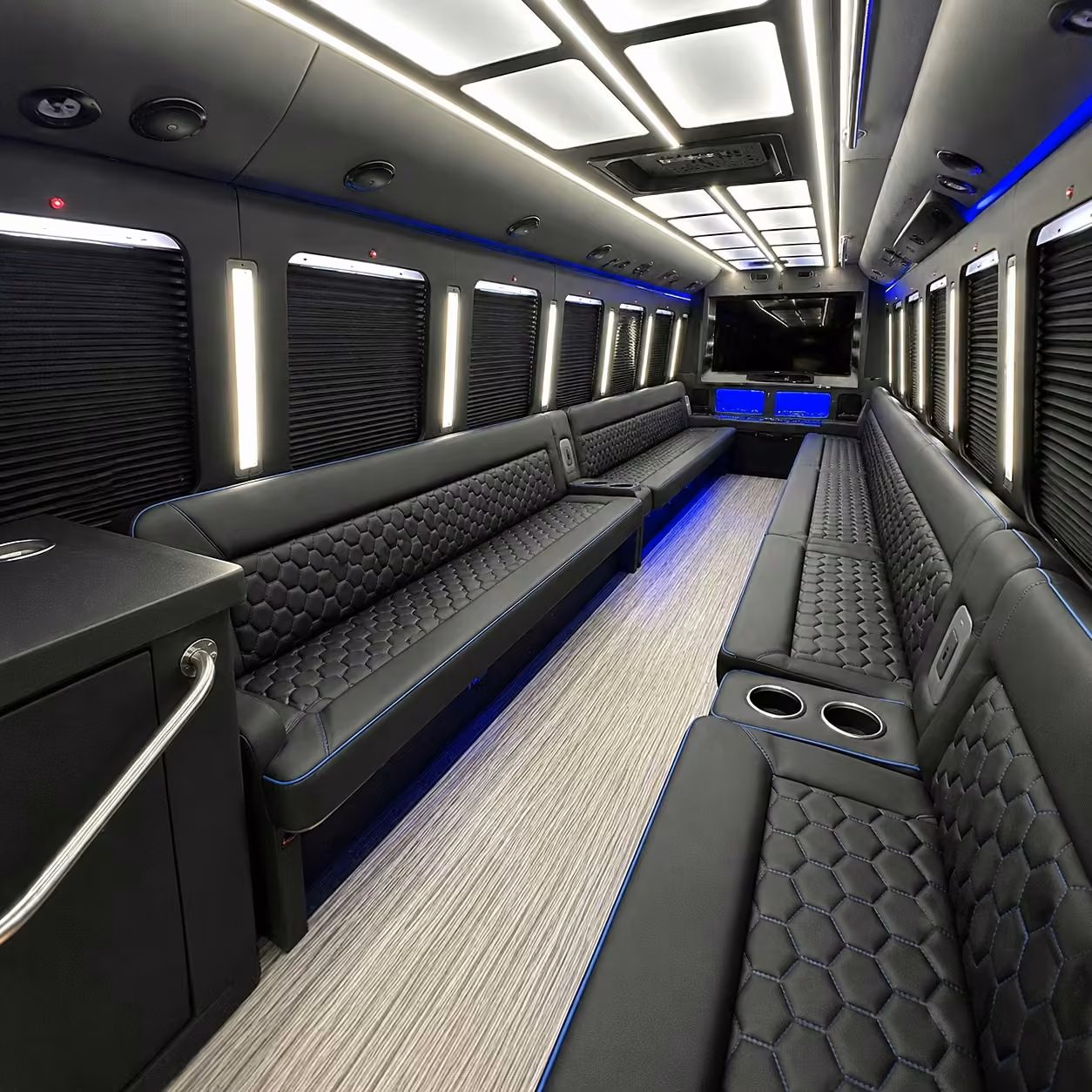 50 passenger party bus inside