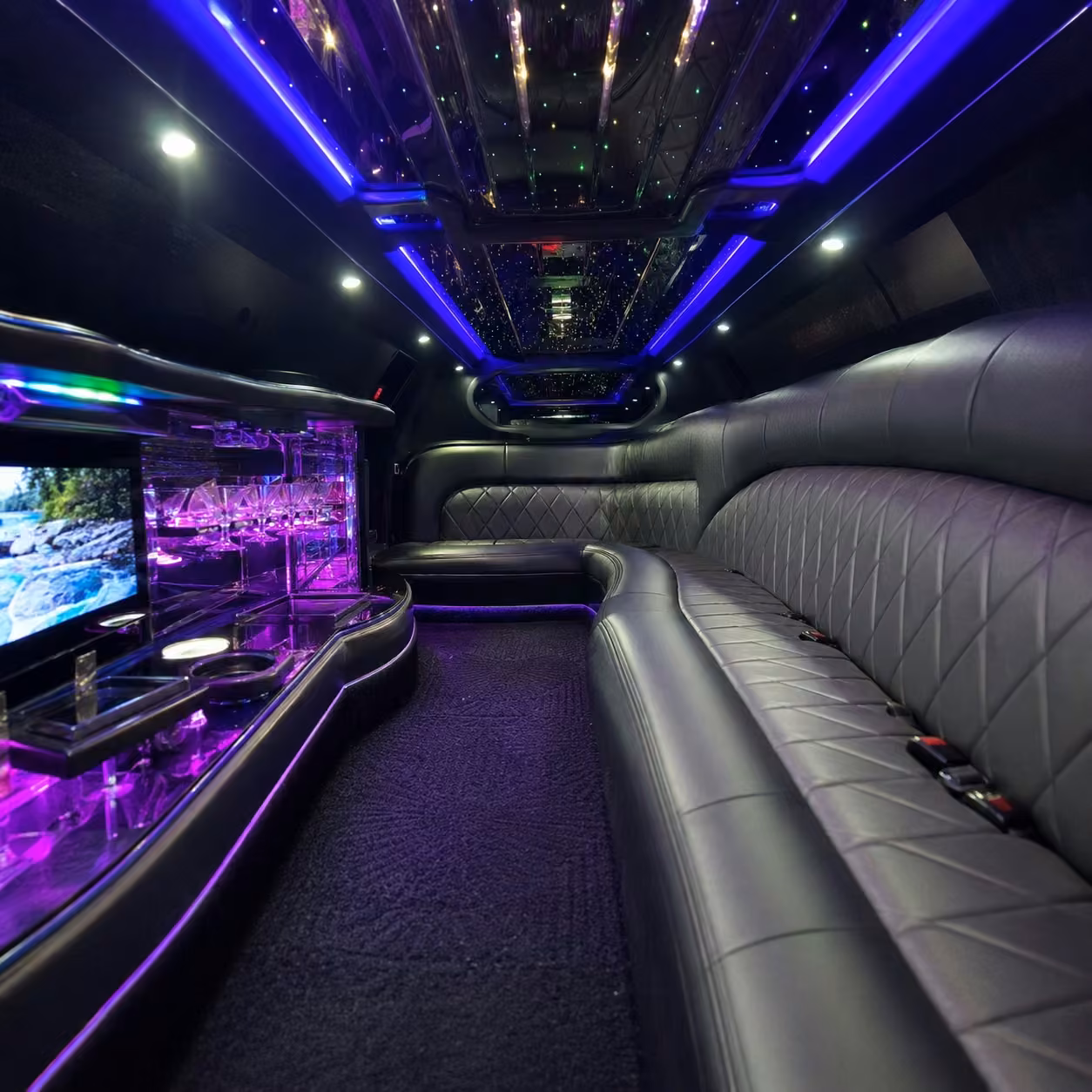 escalade limo inside