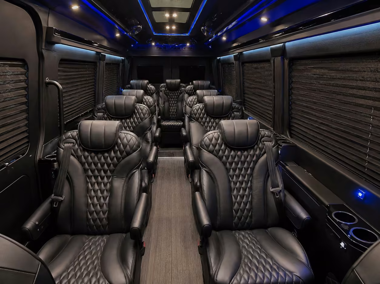 sprinter van rental with driver interior